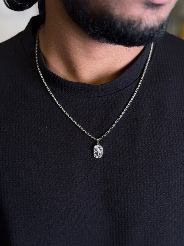 Star rectangle stainless steel necklace