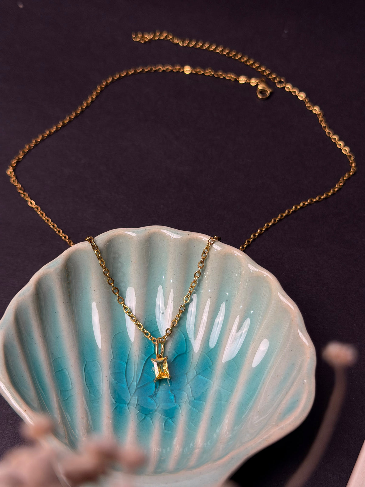 Birthstone 18k Gold-plated Stainless steel necklace