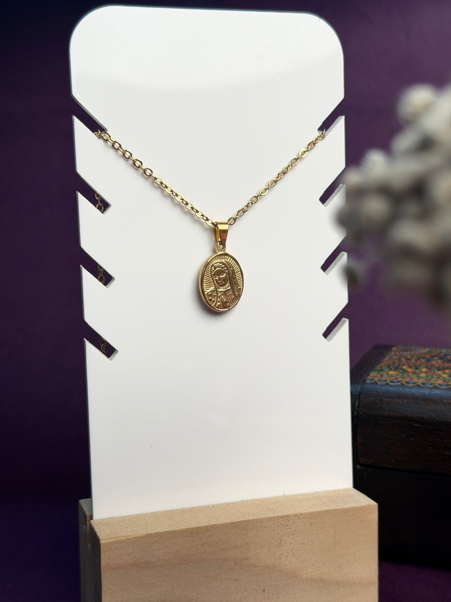 Mother marry 18k gold plated stainless steel necklace