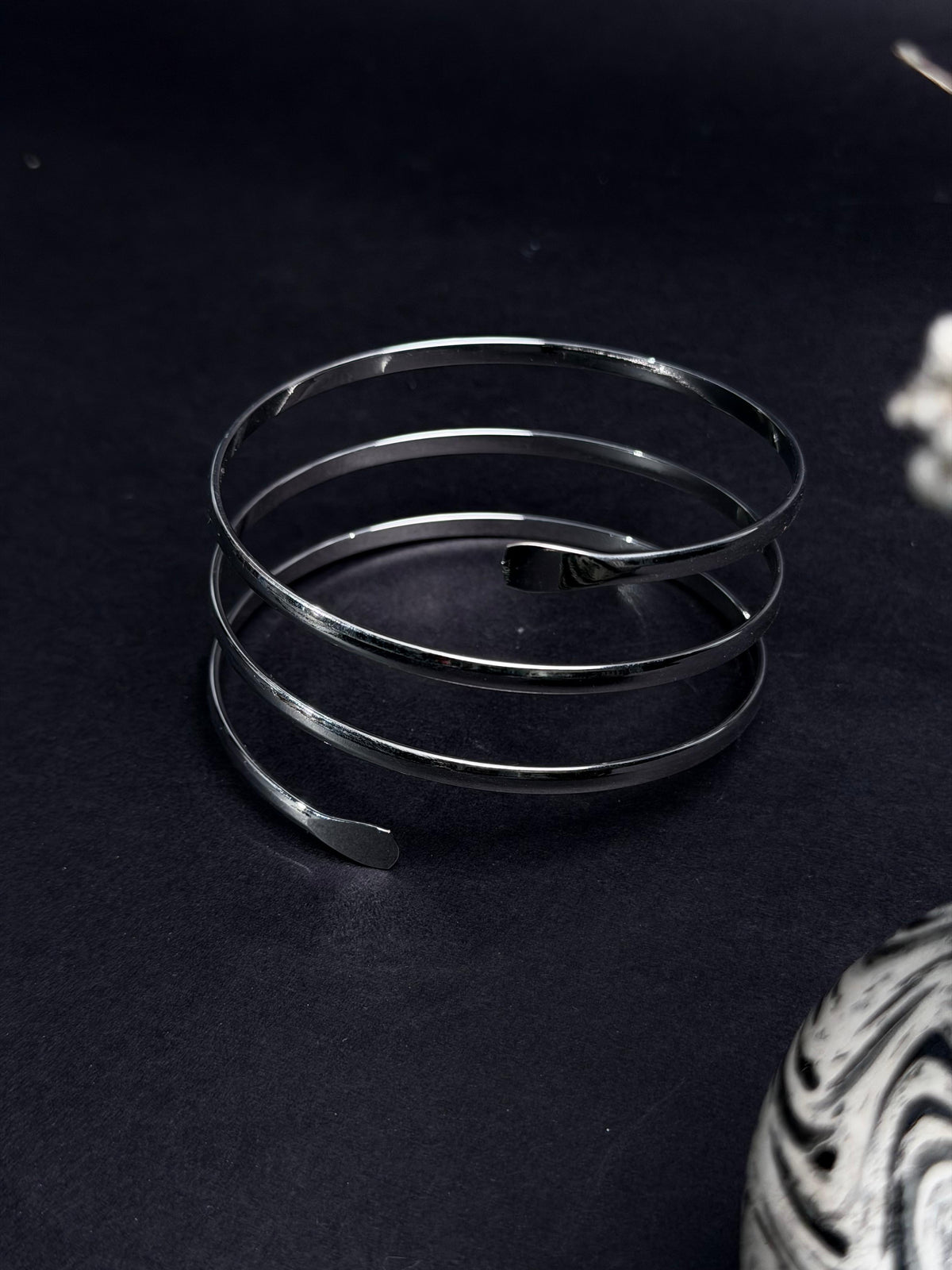 Triple band Silver stainless steel arm cuff set (Adjustable)
