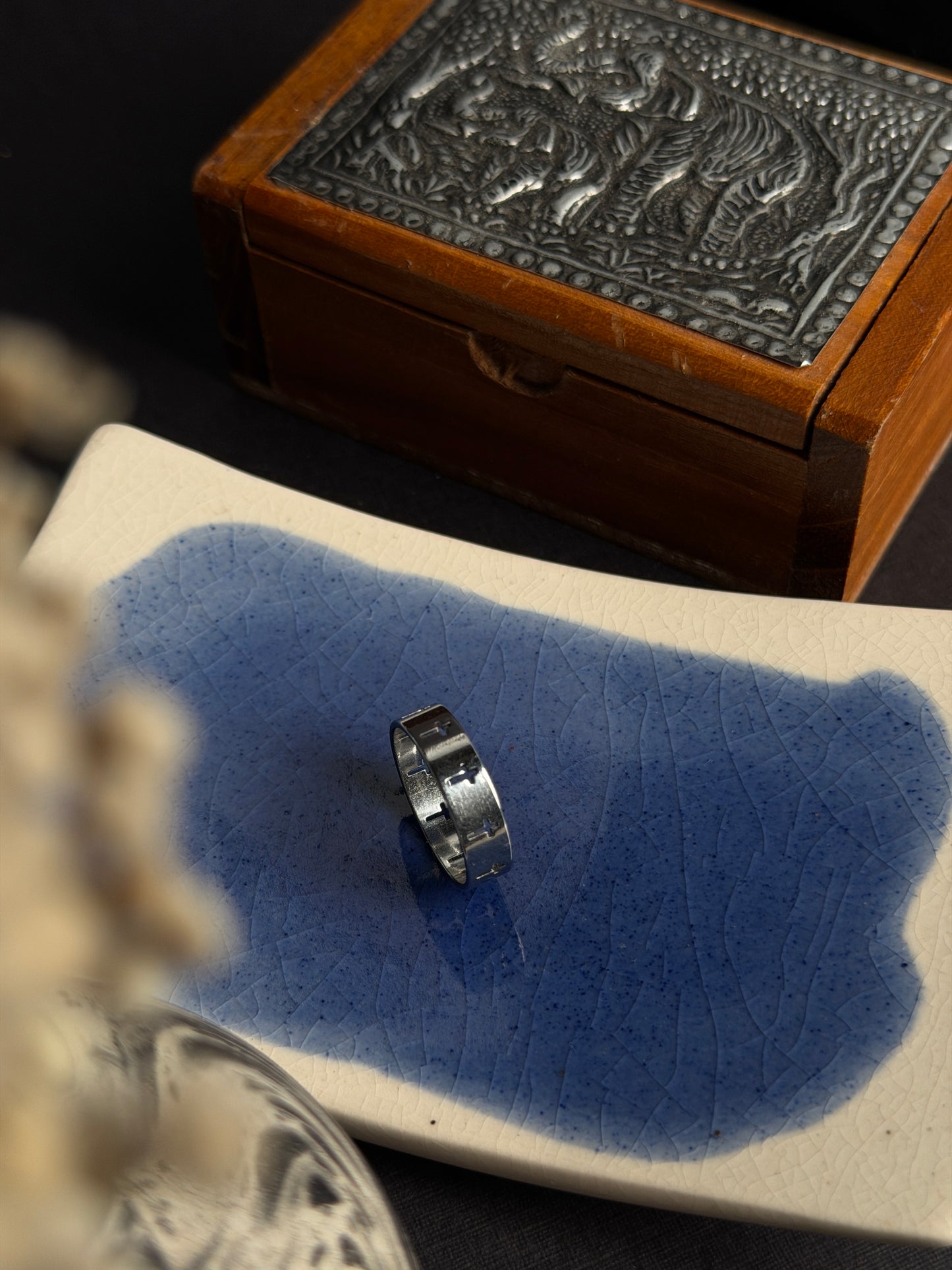 Cross stainless steel  Silver ring