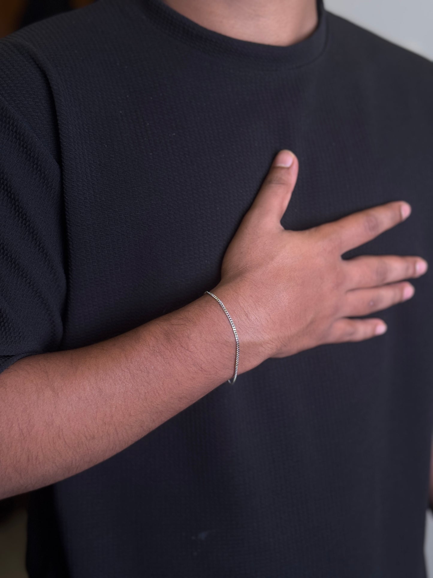 Minimal stainless steel cable  bracelet