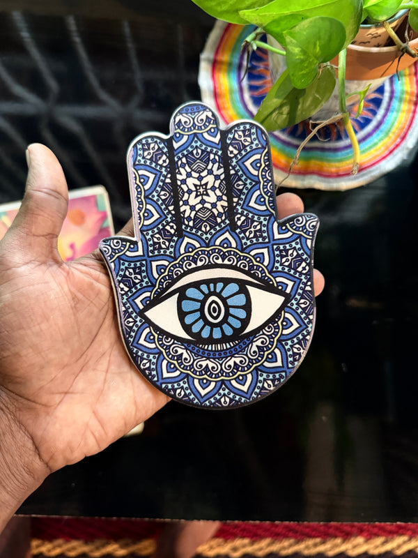 Indigo Hamsa hand Coaster