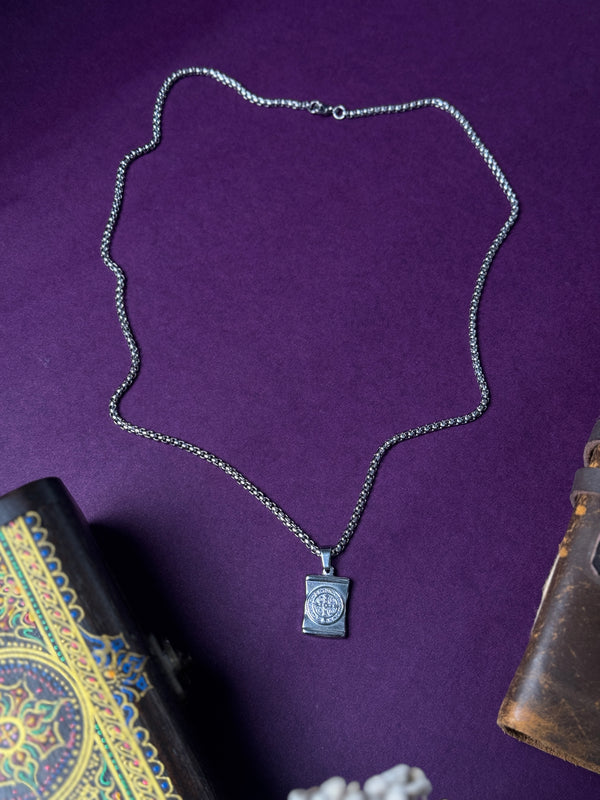 Cross double side stainless steel necklace