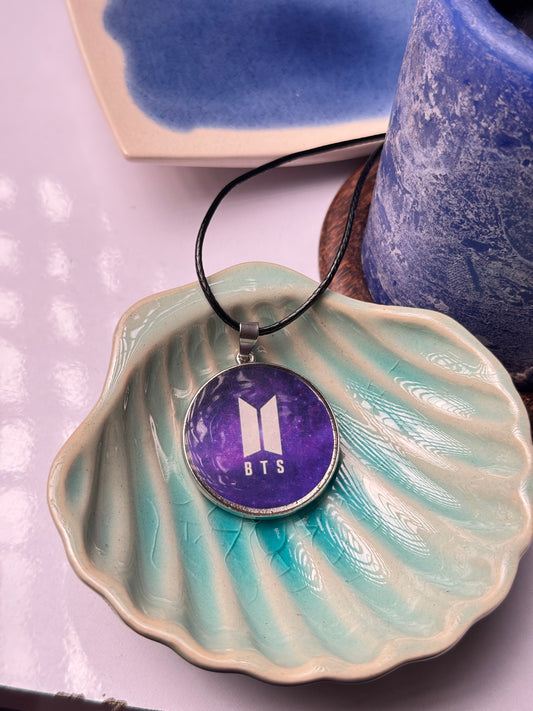 BTS resin necklace double side
