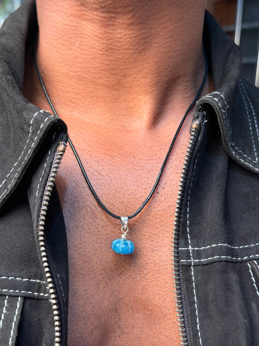 Aquamarine natural stone necklace
