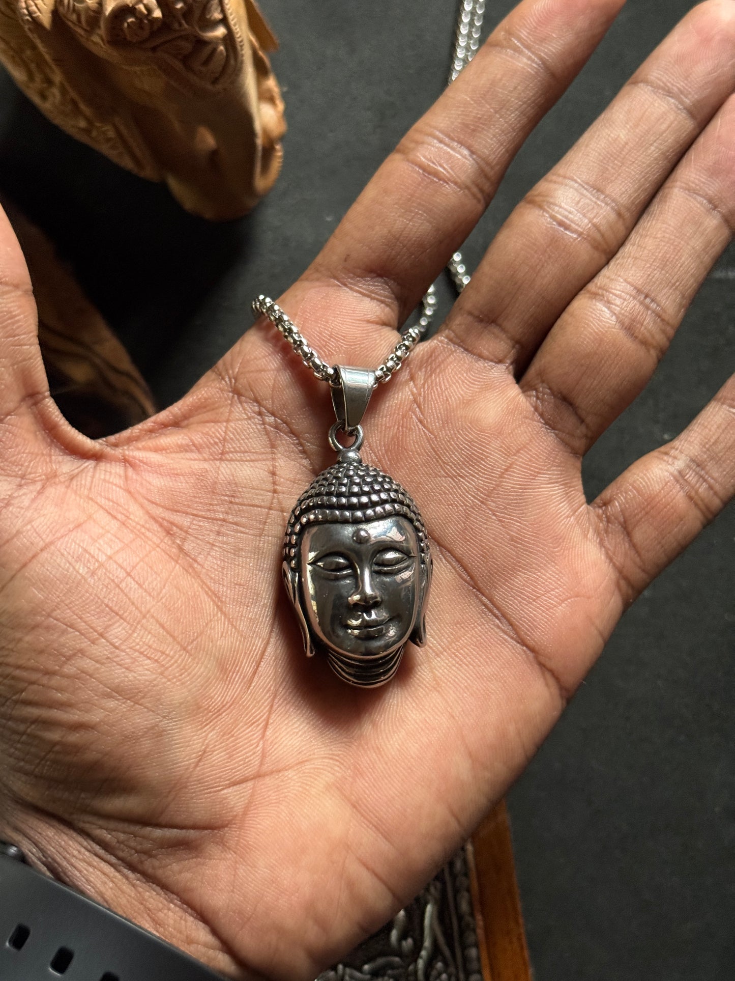 Buddha stainless steel necklace