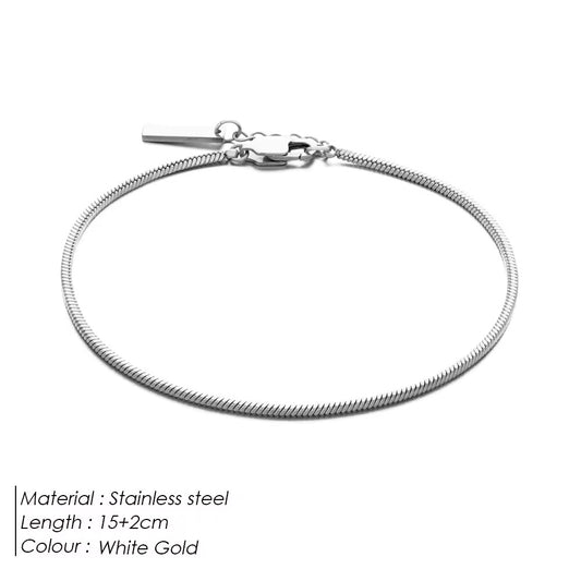 Minimal stainless steel round  bracelet