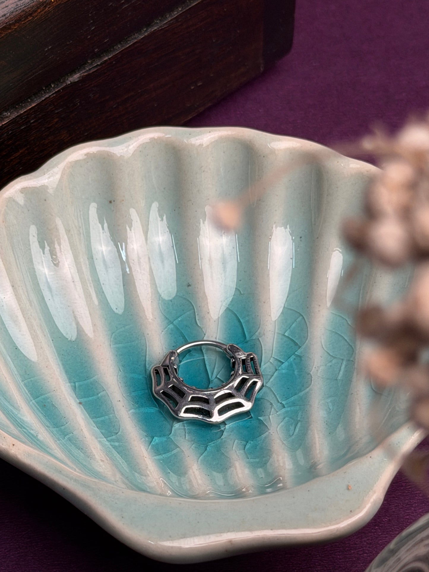 Spiderweb Hoop Earring / septum