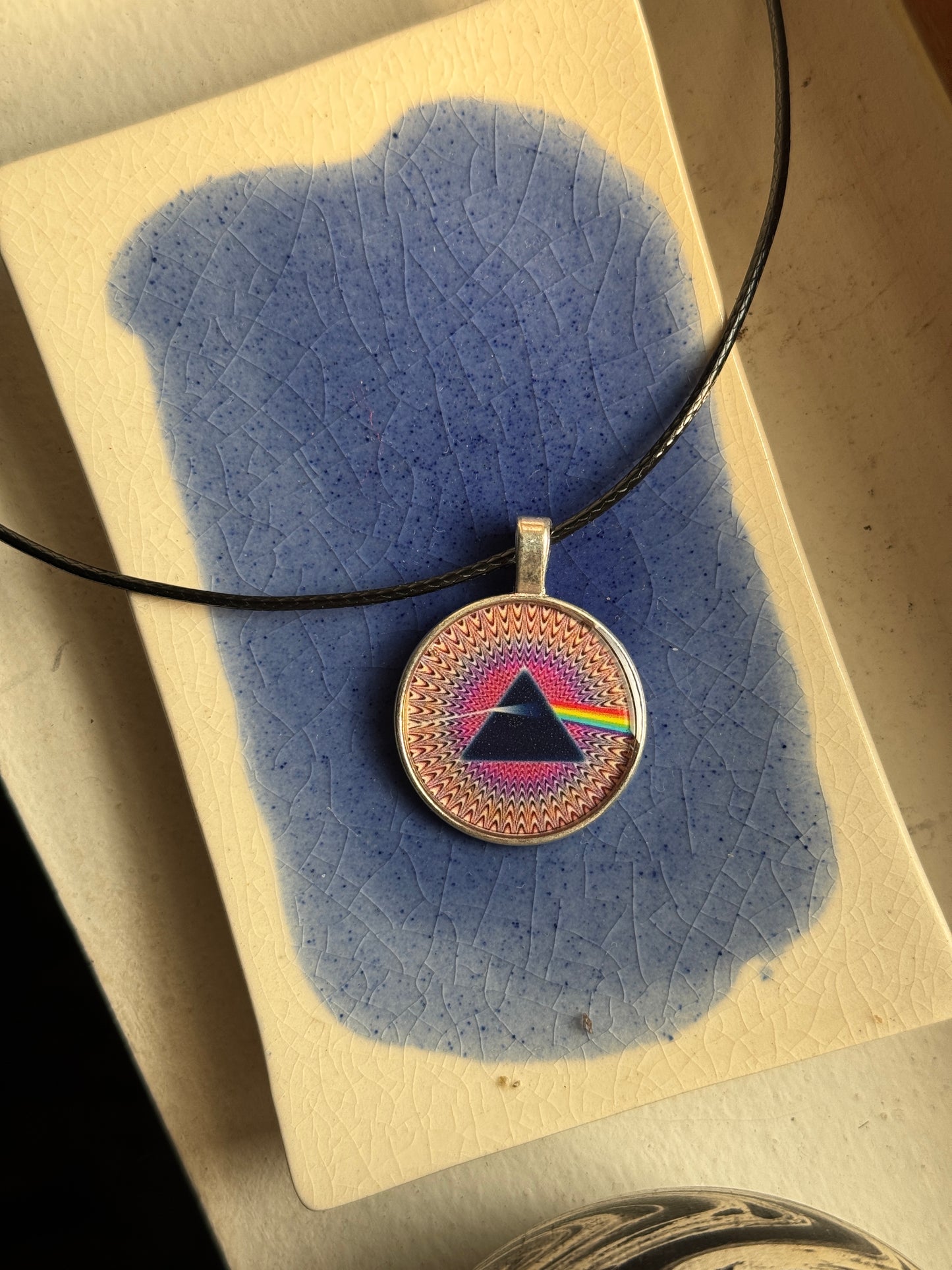 Pink Floyd resin necklace