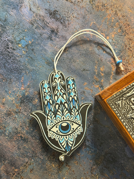 Hamsa hand car hanging ( single side print)
