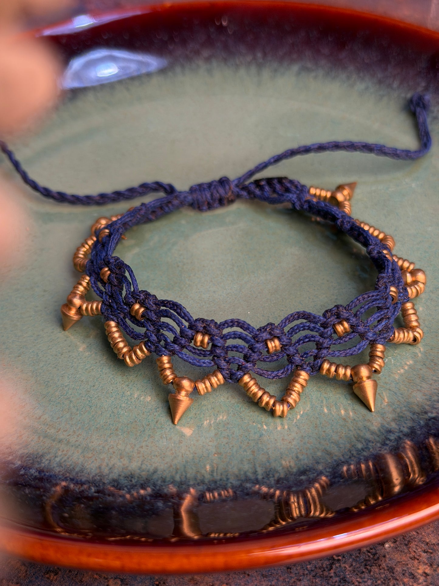 Macrame adjustable anklet / bracelet
