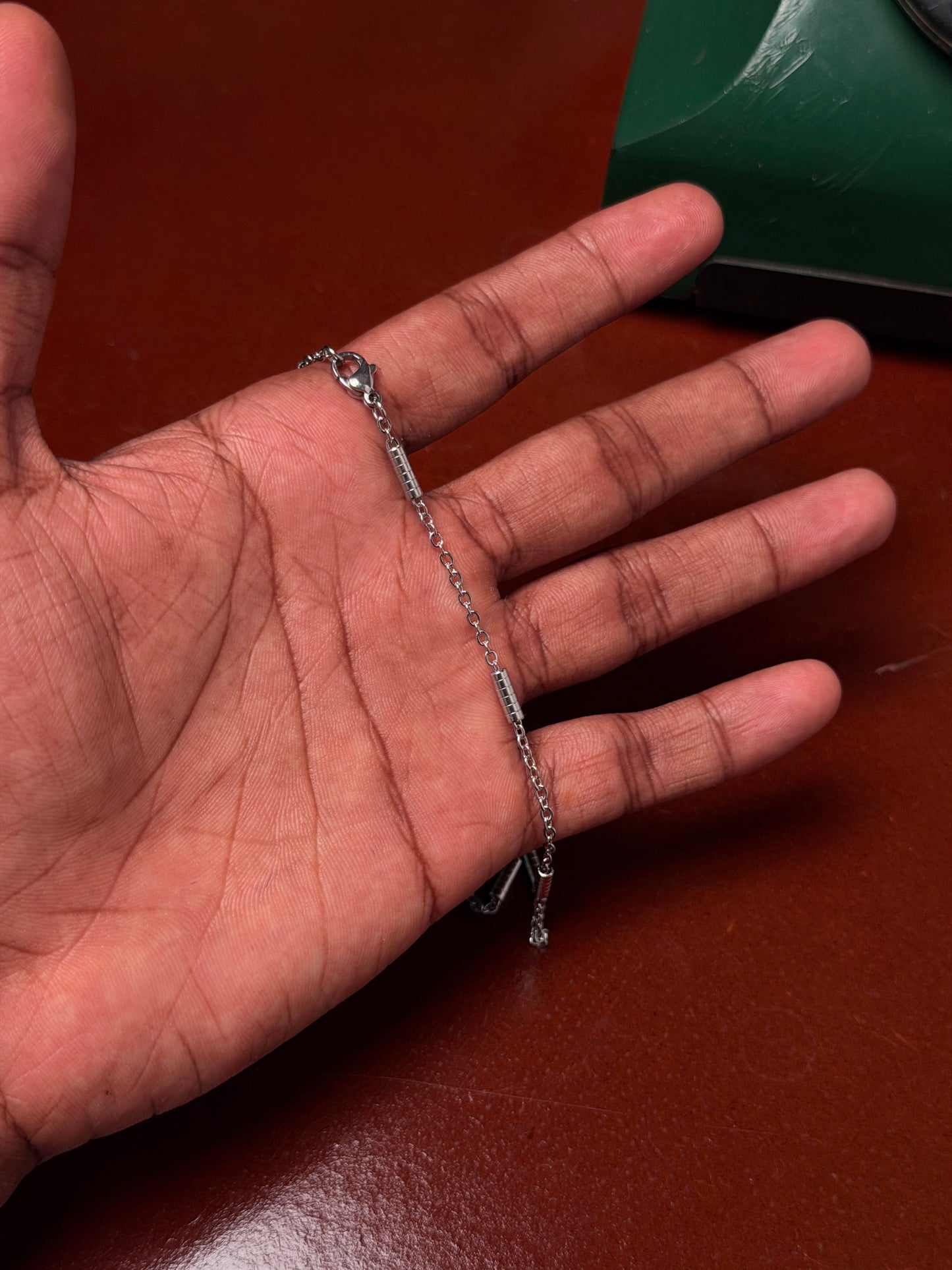 Mixed pattern  stainless steel silver  chain 55 cm