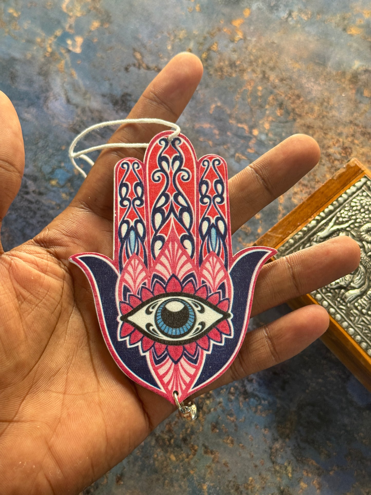 Hamsa hand car hanging ( single side print)