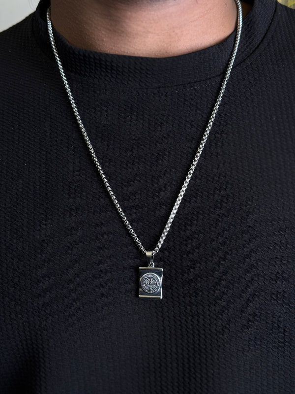 Cross double side stainless steel necklace