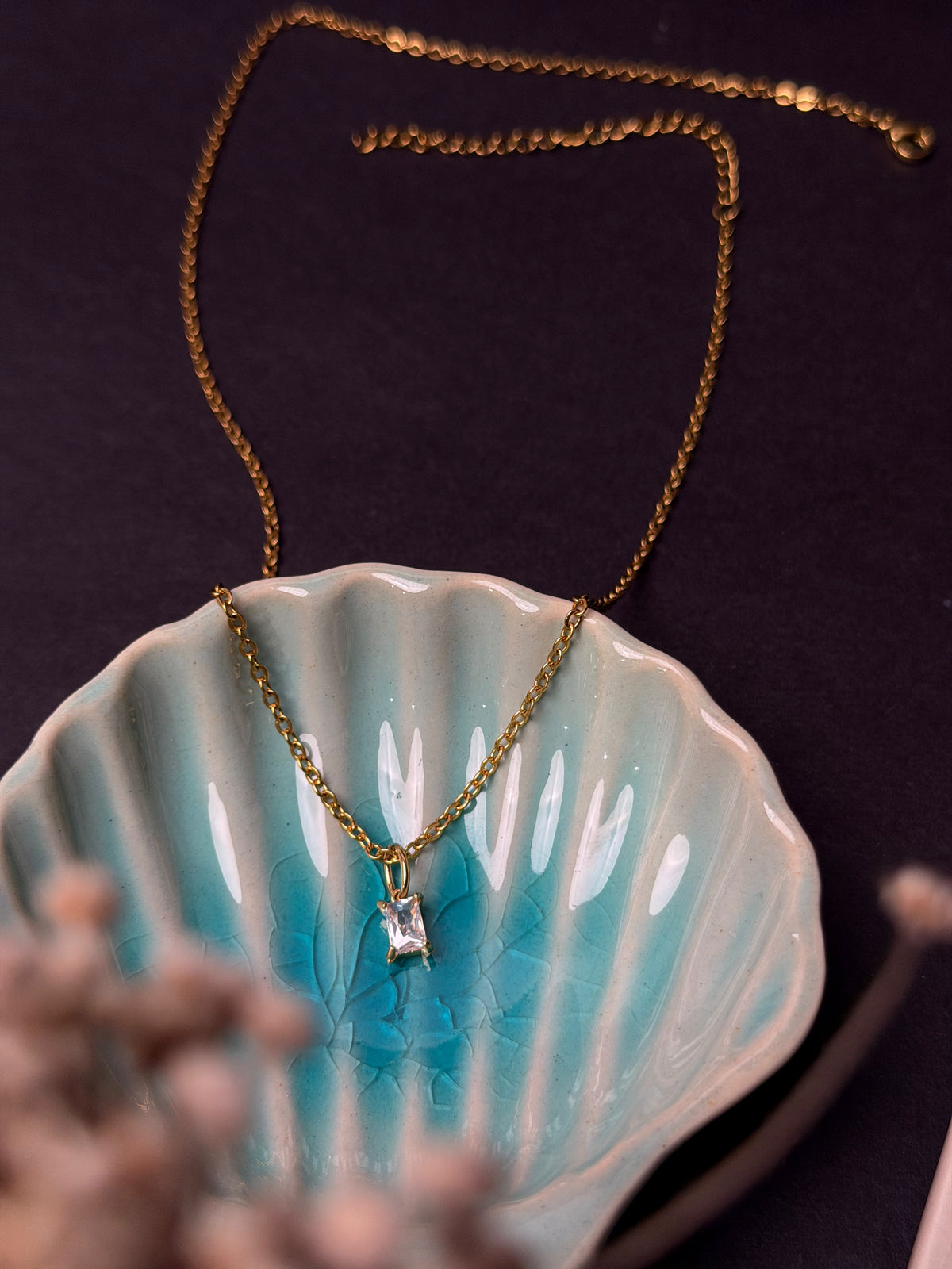 Birthstone 18k Gold-plated Stainless steel necklace