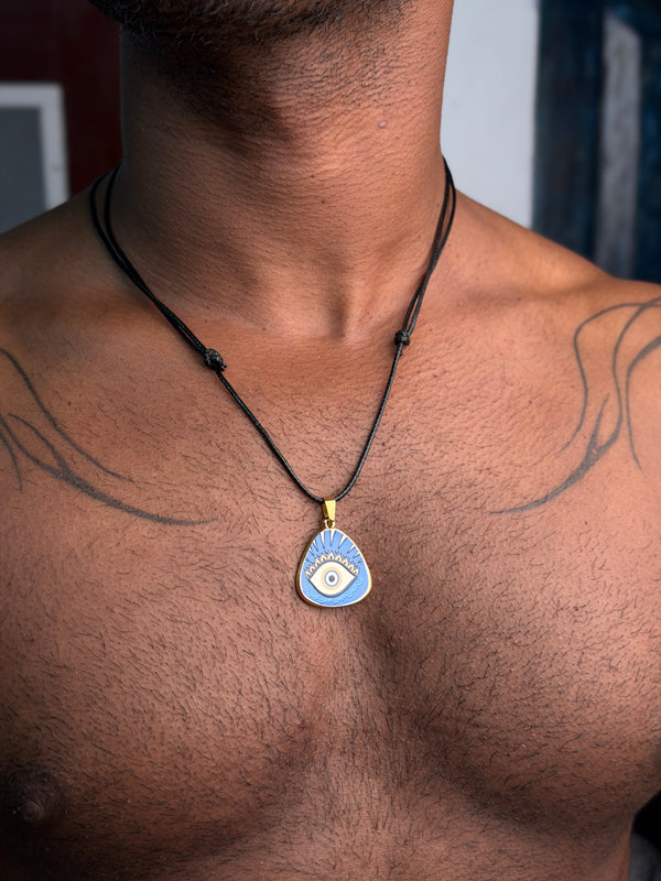 Big evil  eye18k gold plated necklace