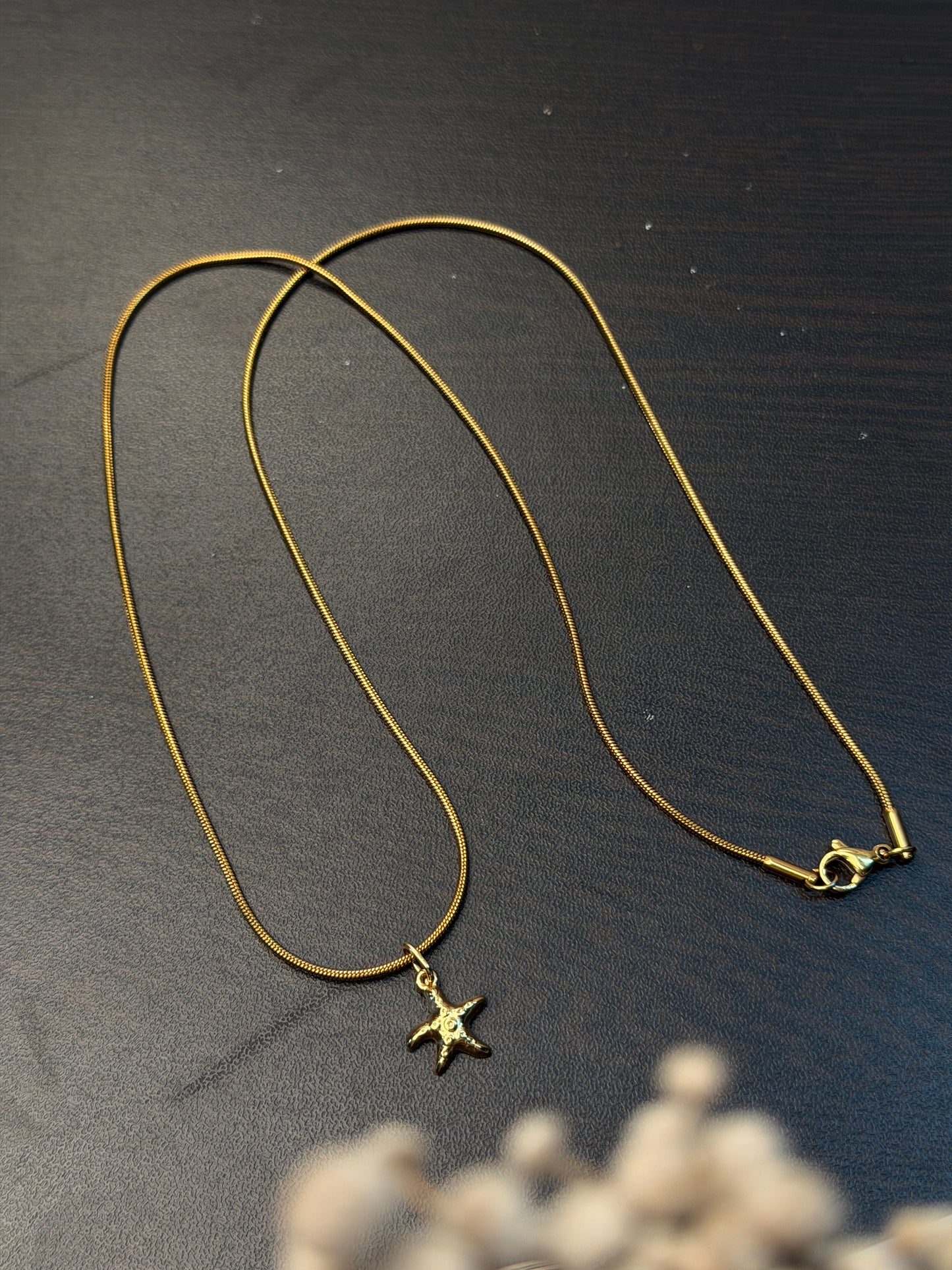 Small Starfish golden 18k gold plated 55 cm necklace