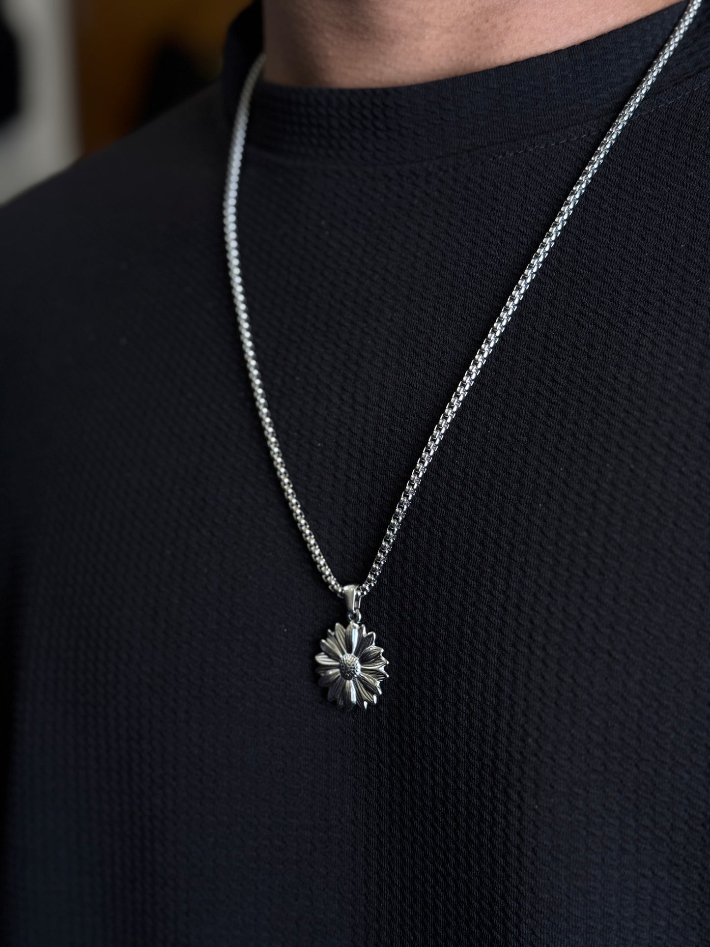 Sunflower Stainless steel silver necklace
