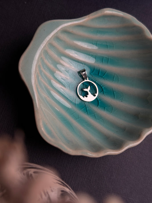 Whale Tail Pendant - Silver