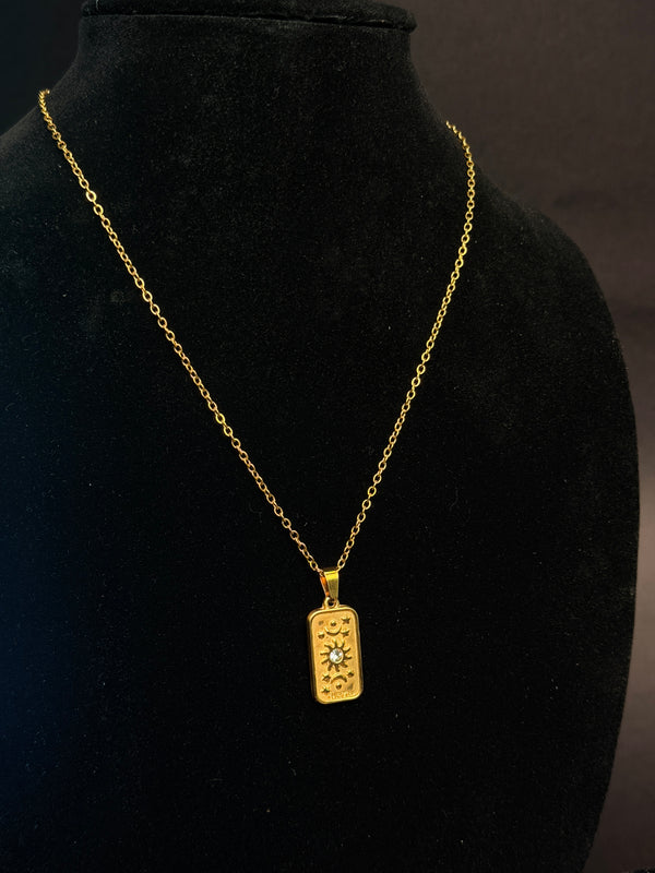Galaxy  stainless steel 18k gold plated chain