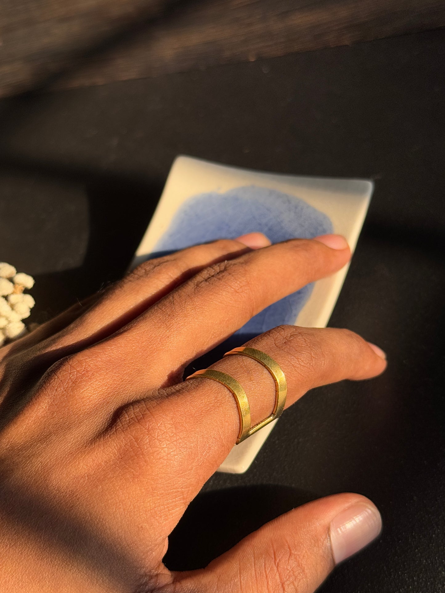 Double layer  brass adjustable ring