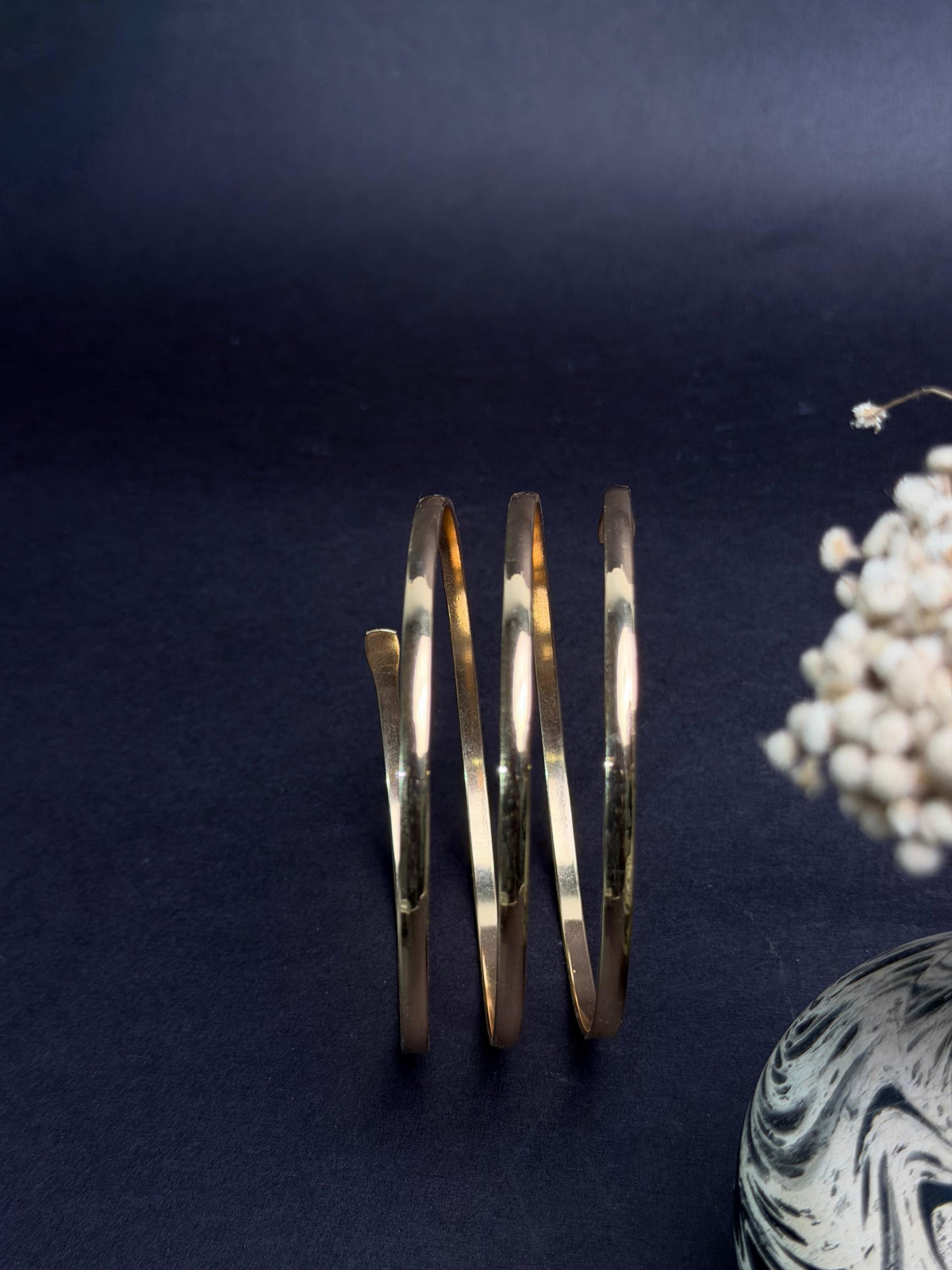 Triple band Gold stainless steel arm cuff set (Adjustable).