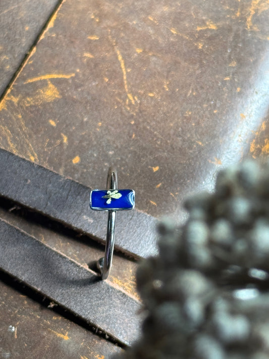 Queen Anne’s Lace Flower – Floral Ring | Original Rectangle Shape (Adjustable Model)