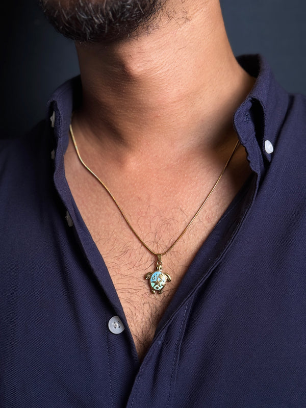 Turtle ocean theme stainless steel necklace