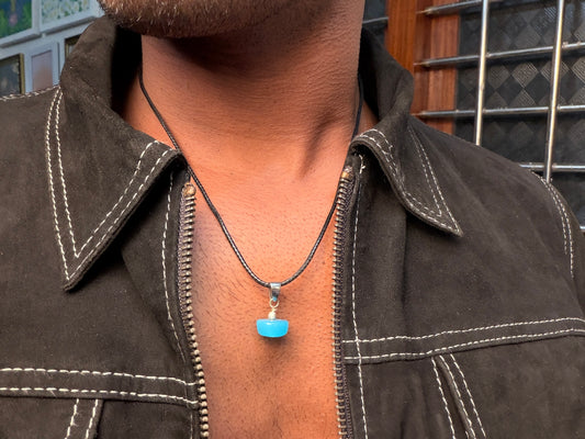 Aquamarine natural stone necklace