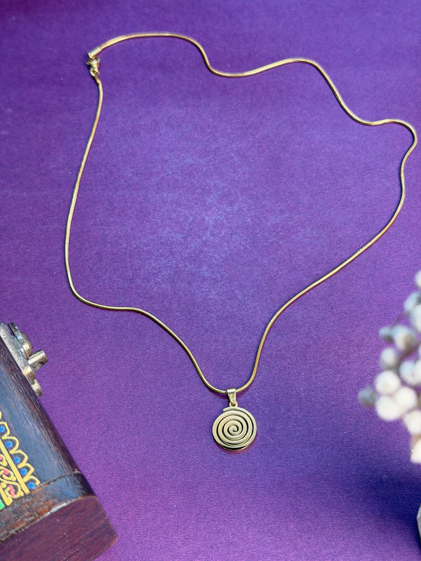 Spiral 18k gold plated stainless steel necklace