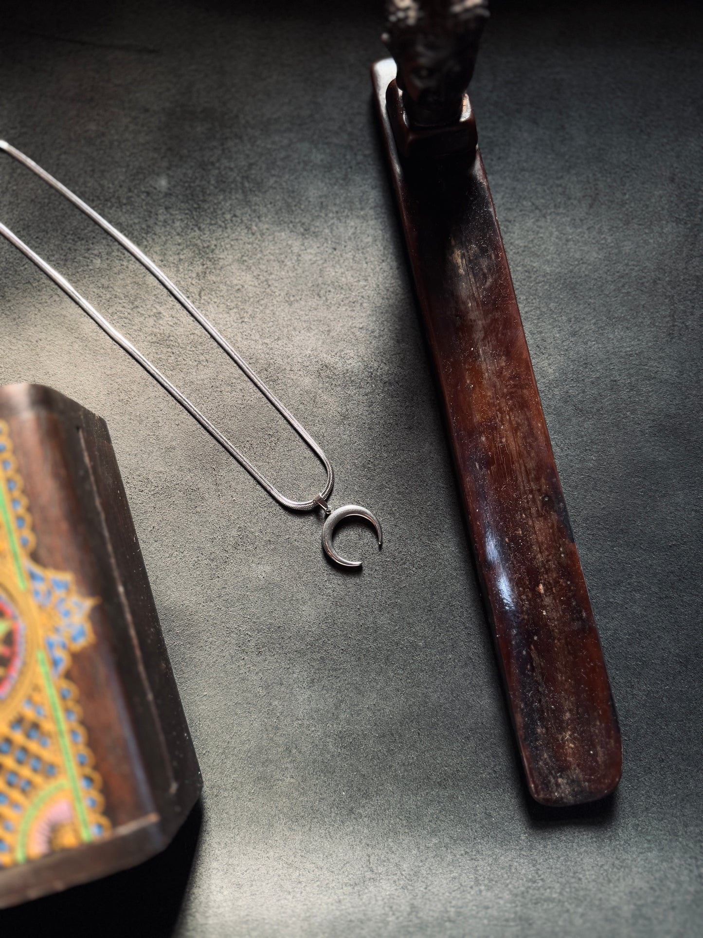 Moon stainless steel silver 45 cm snake chain