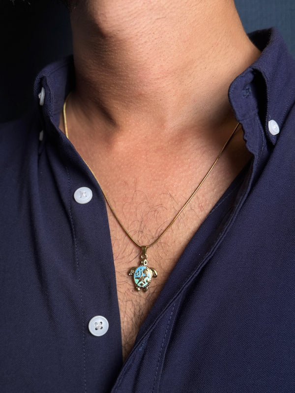 Turtle ocean theme stainless steel necklace