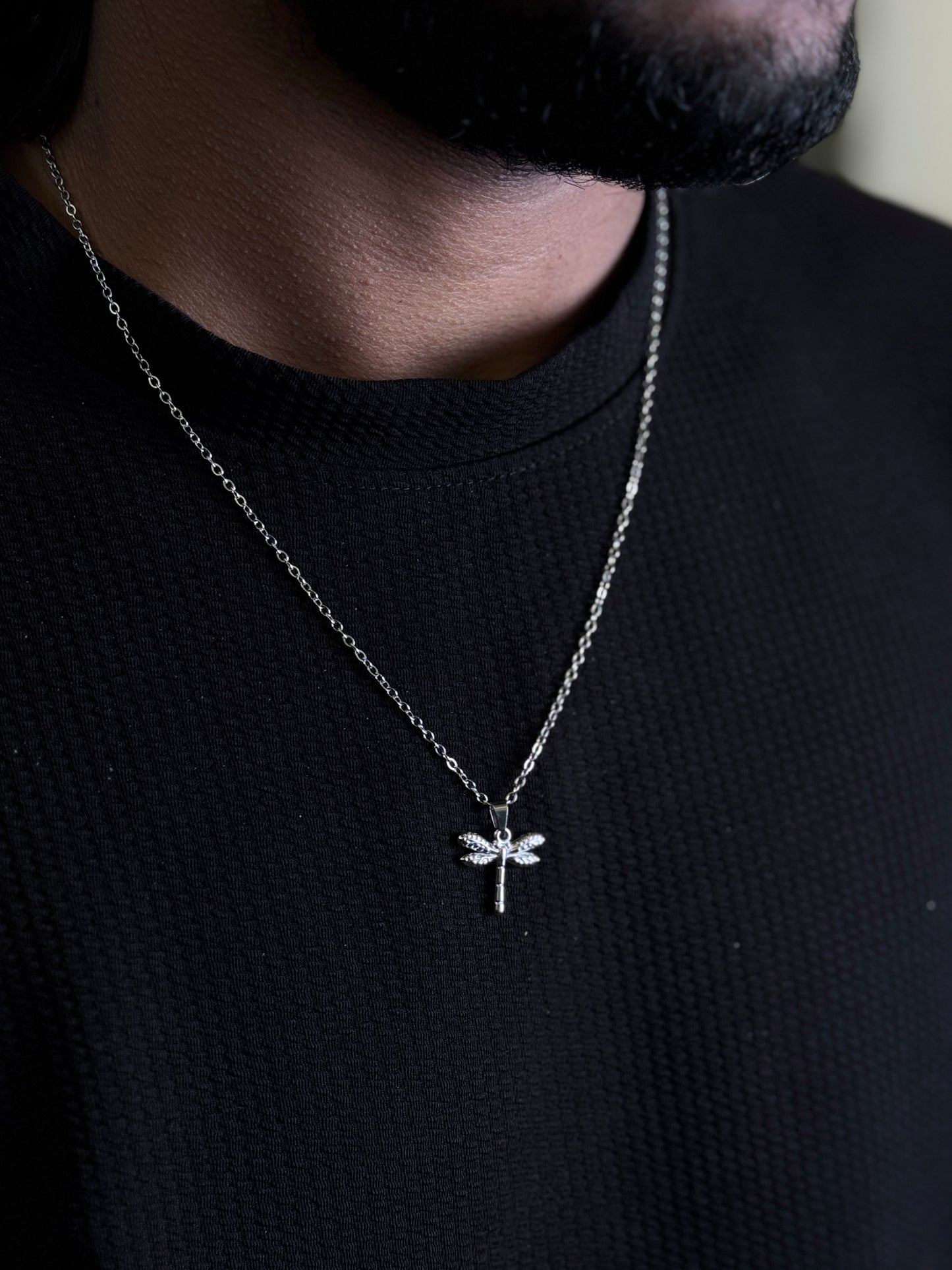 Dragon fly stainless steel necklace