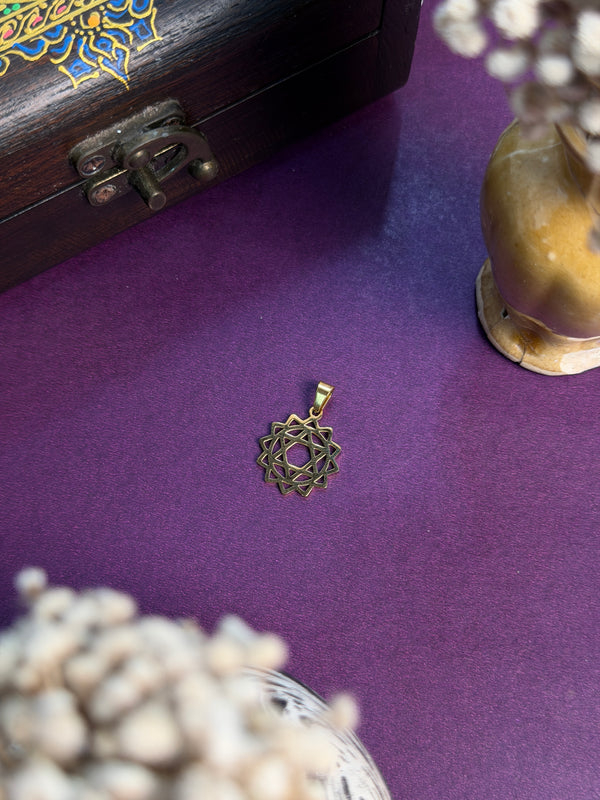 The Heart Chakra Pendant with hook -  Stainless Steel 18 k gold plated
