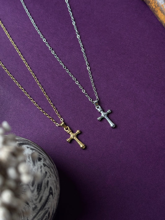 Minimal cross Stainless steel combo necklace