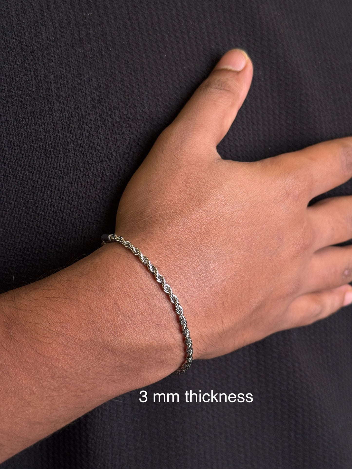 Stainless steel twisted rope type adjustable bracelet