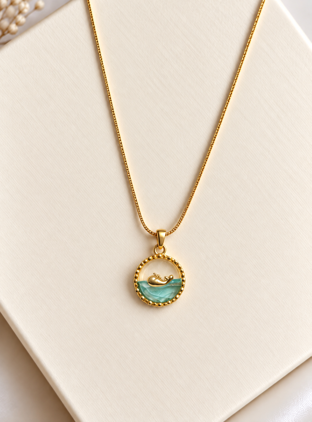 Ocean 18K gold plated stainless steel necklace