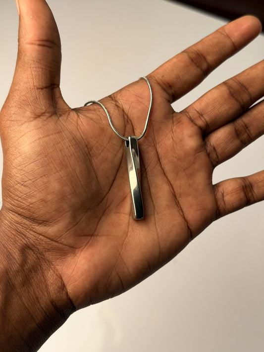Twisted cube stainless steel necklace