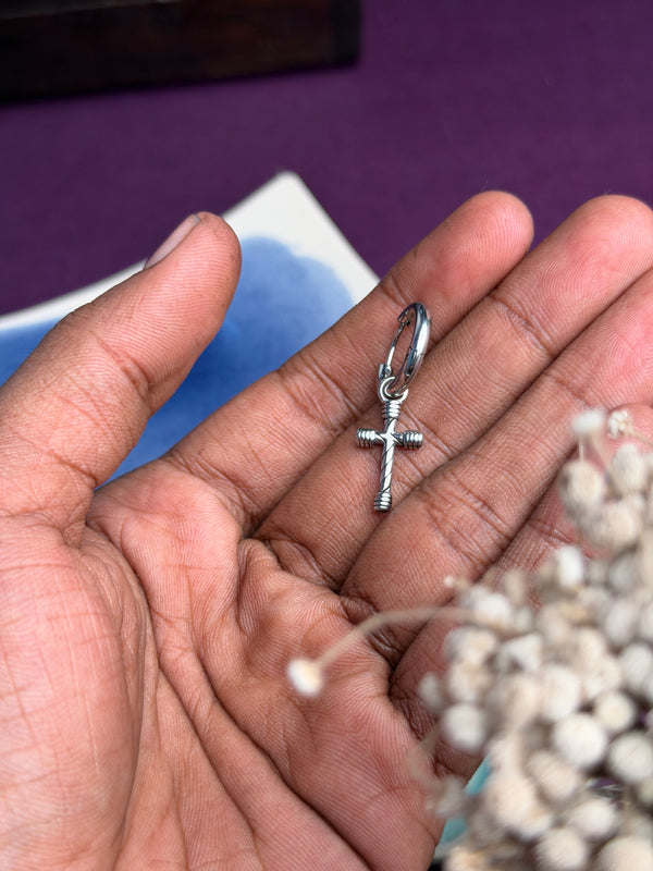 Cross hanging earring