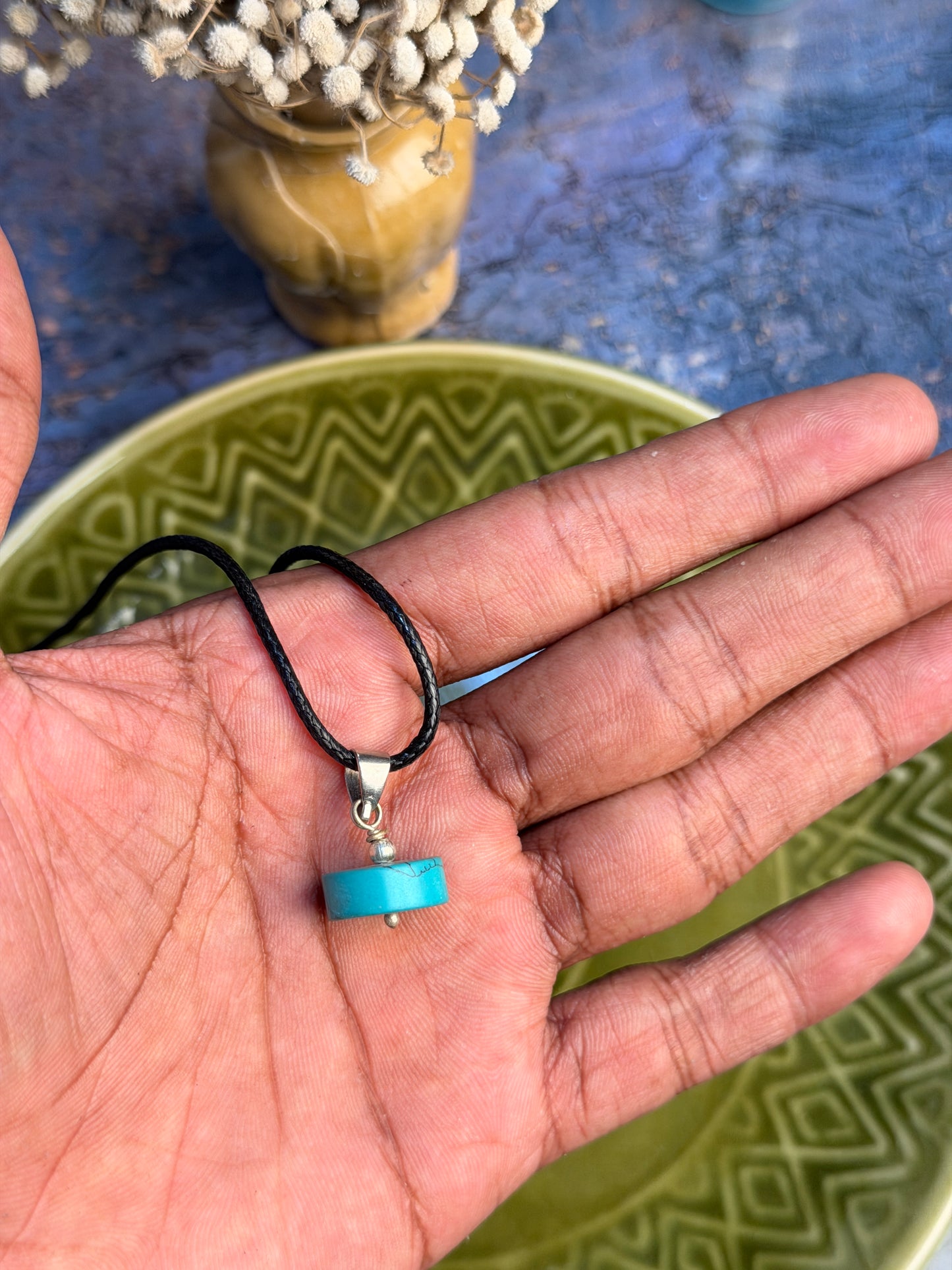 Turquoise natural stone necklace