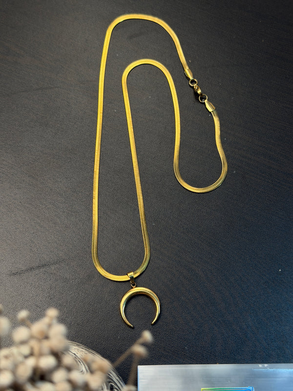 Moon 18k gold plated stainless steel chain