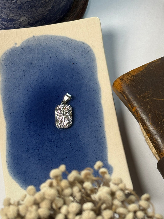 Star rectangle stainless steel silver pendant with hook