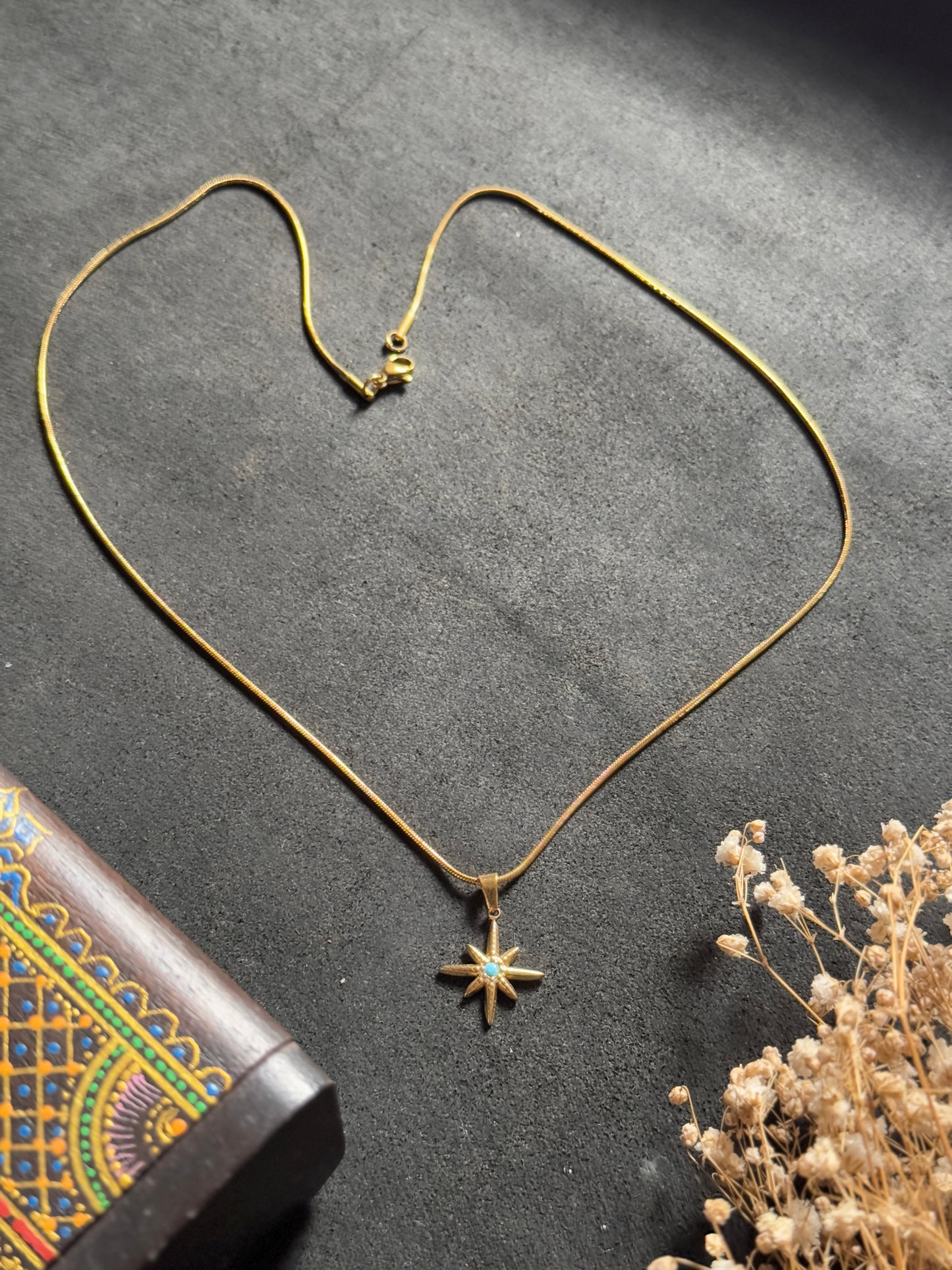 Star  necklace 18k gold-plated