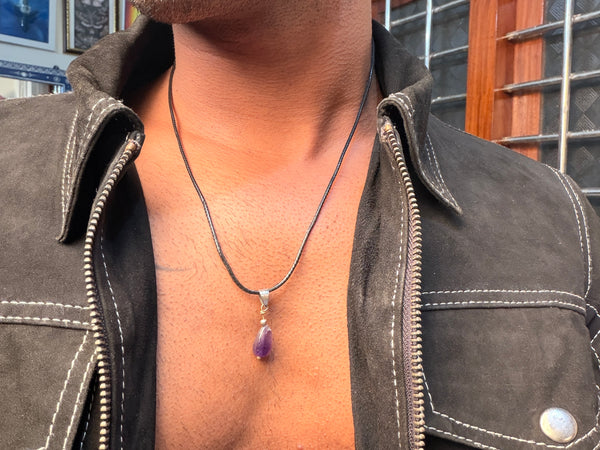 Amethyst natural stone necklace