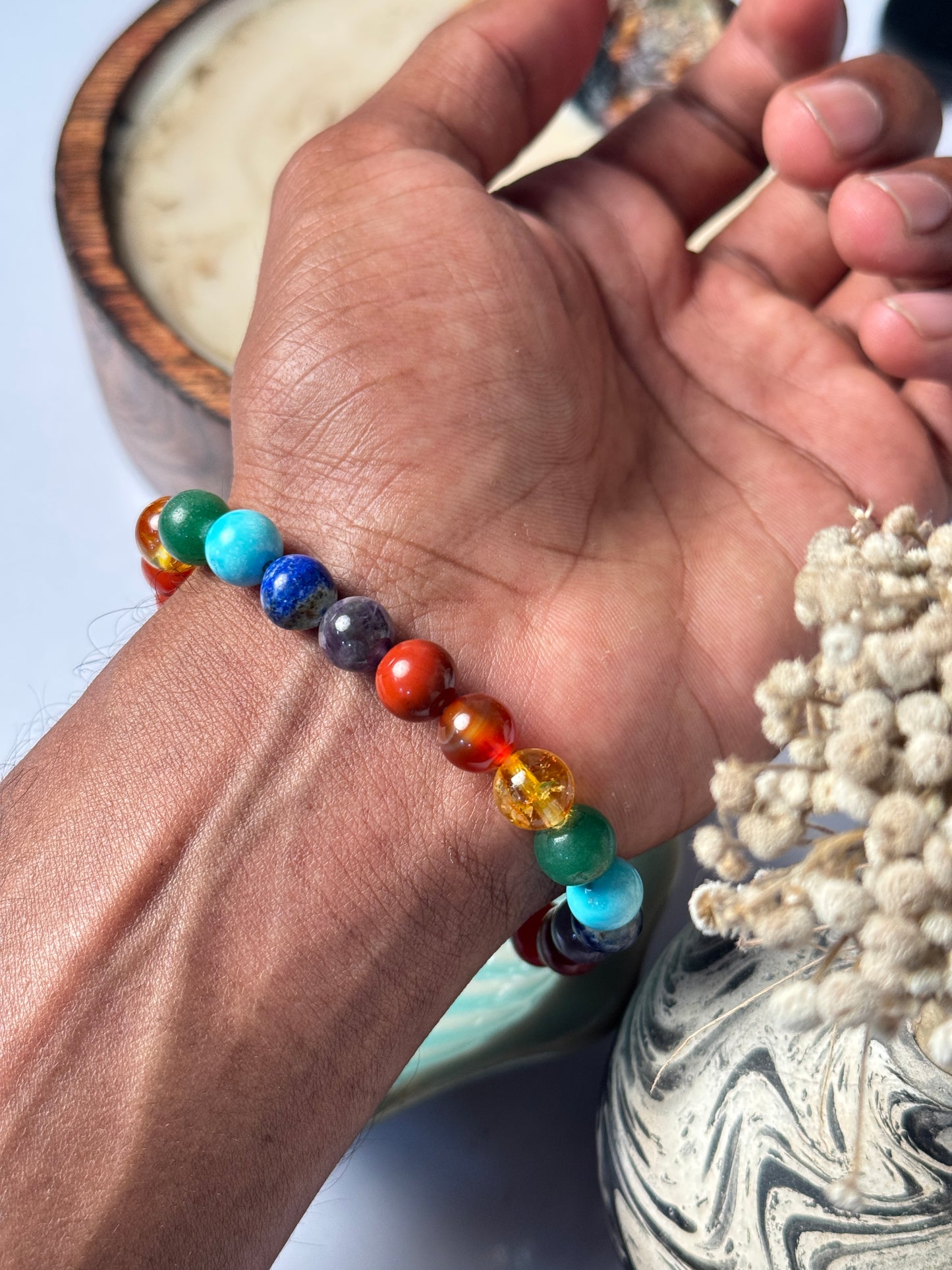 7 chakra natural stone bracelet