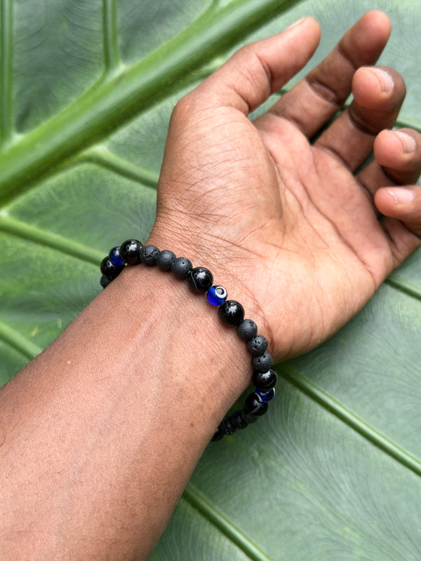 Handmade Evil eye Lava stone bracelet