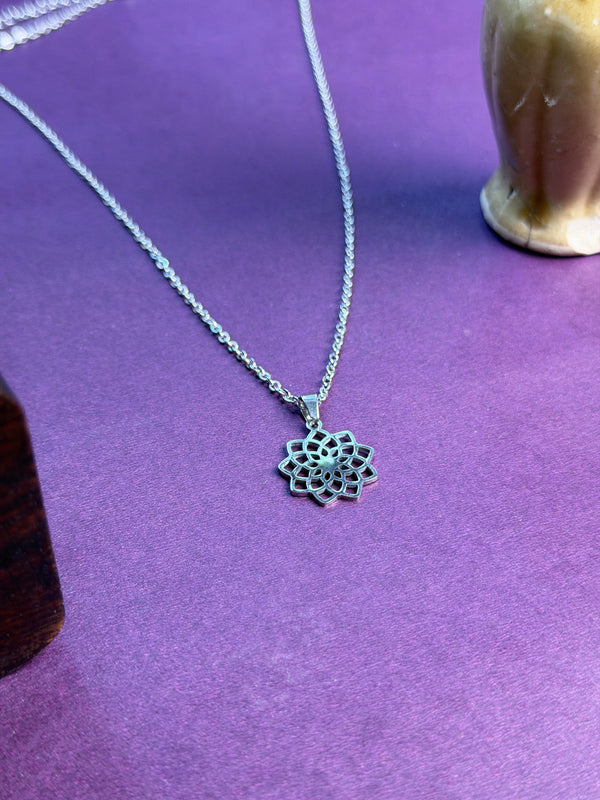The Crown Chakra stainless steel silver necklace