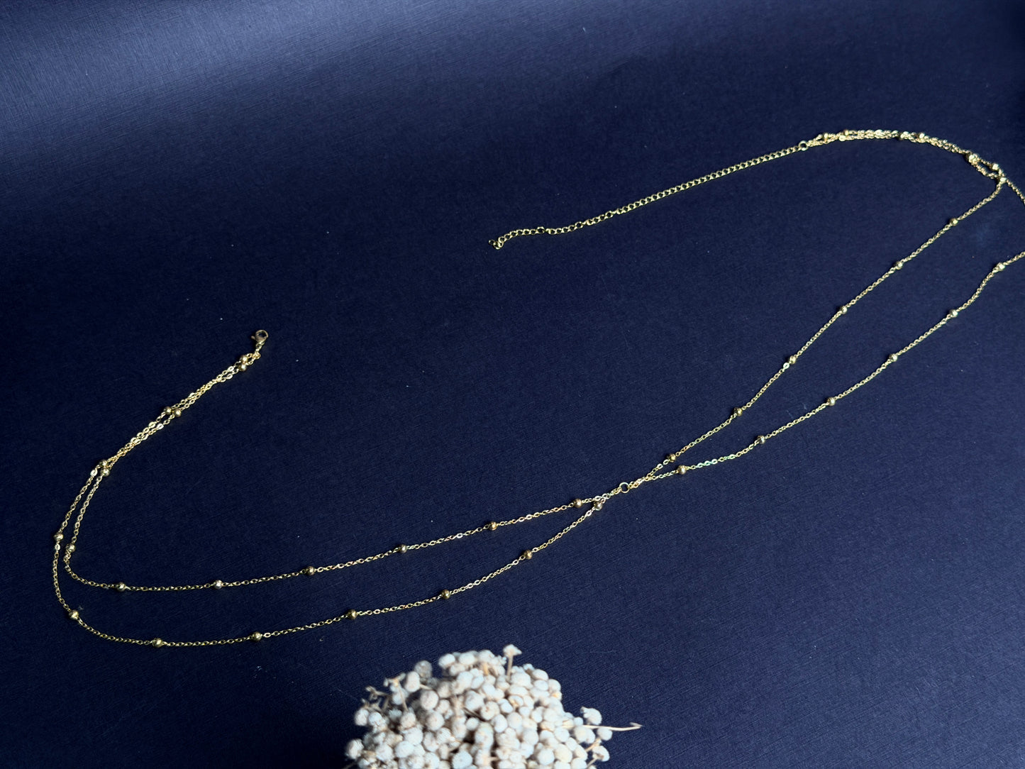 Hip chain doted double layer ( anti tarnish )