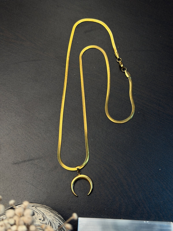 Moon 18k gold plated stainless steel chain